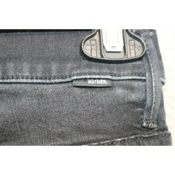 Mother Black Denim Jeans Stunner Zip Ankle Step Fray-Size 25-Pockets - Picture 9 of 10